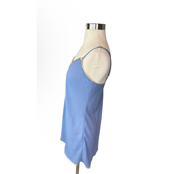 Cacique Paris Blue Sheer Lace Chemise Adjustable Straps Nightgown Lingerie Small - Picture 2 of 6
